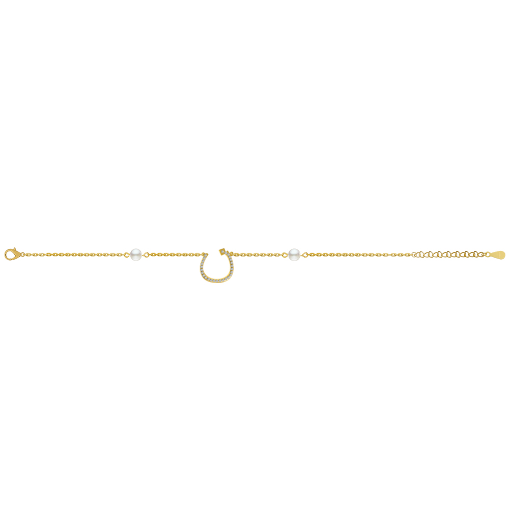 Picture of Juvenis "ن" Arabic Letter Zirconed Bracelet JLJ-MB0002CZ-G