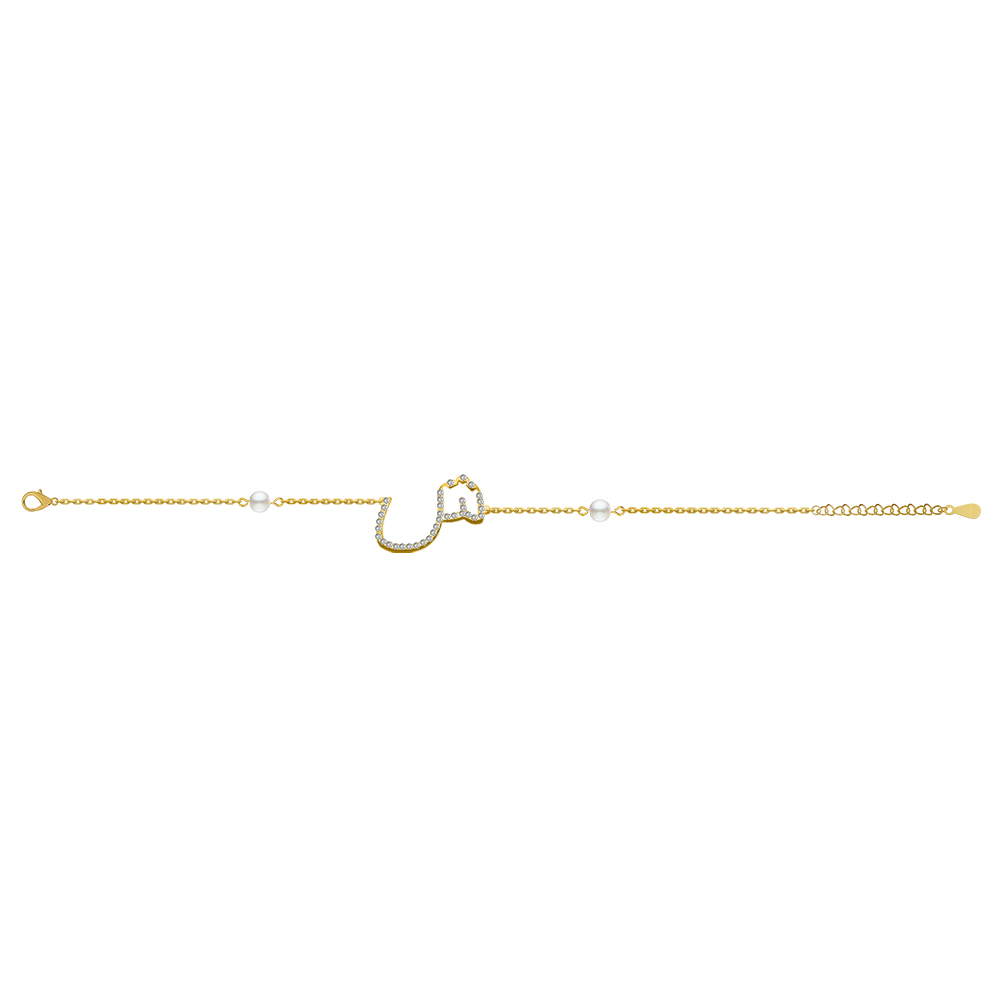 Picture of Juvenis "ش" Arabic Letter Zirconed Bracelet JLJ-MB0004CZ-G
