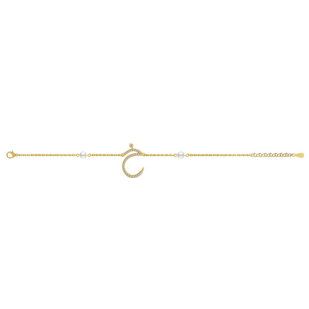 Picture of Juvenis "خ" Arabic Letter Zirconed Bracelet JLJ-MB0005CZ-G