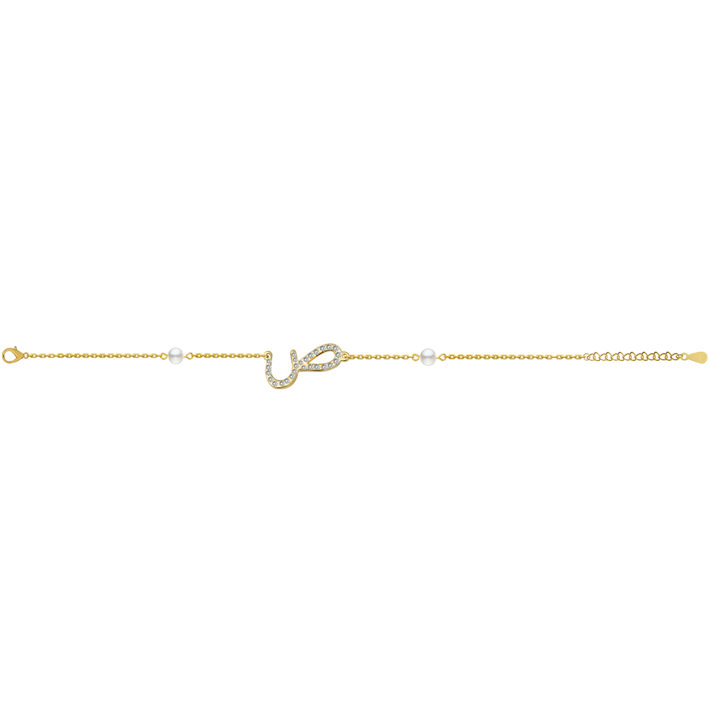 Picture of Juvenis "ص" Arabic Letter Zirconed Bracelet JLJ-MB0009CZ-G